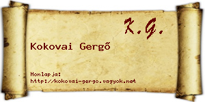 Kokovai Gergő névjegykártya